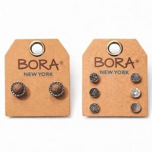 Bora New York Stud Earrings Set, 4 in total
